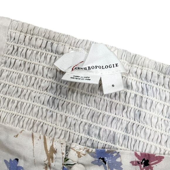 Anthropologie Floral Puff Sleeve Blouse - Cream and Multicolor - Picture 4 of 9